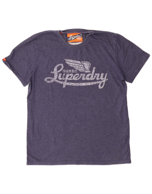 Camiseta Superdry Mujer Graphic Top XL Azul Marino Algodón