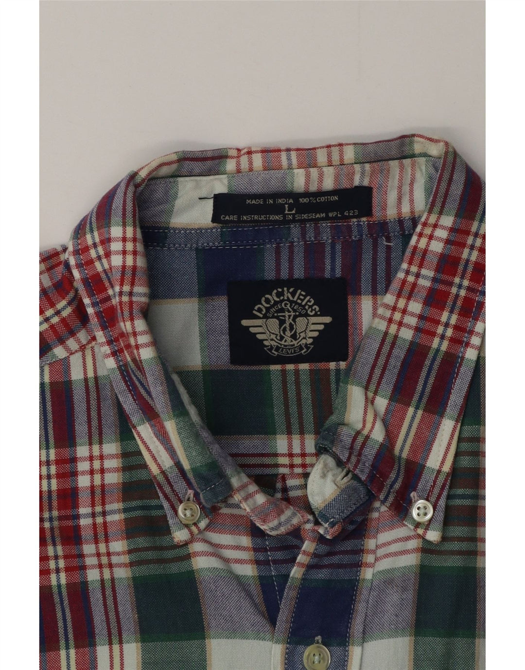 Camisa Dockers Hombre Grande Cuadros Multicolor Algodón