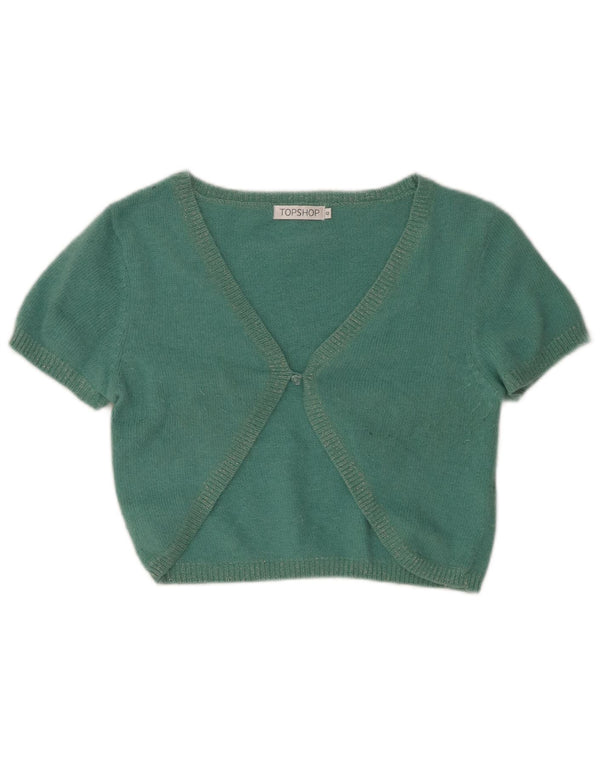 Topshop Cárdigan corto de manga corta para mujer UK 42 Nylon verde medio