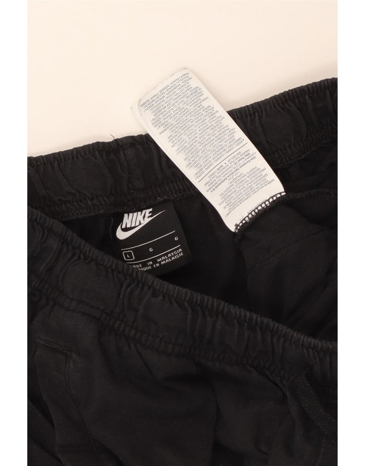 NIKE Pantalones cortos deportivos para hombre, tamaño grande, algodón negro