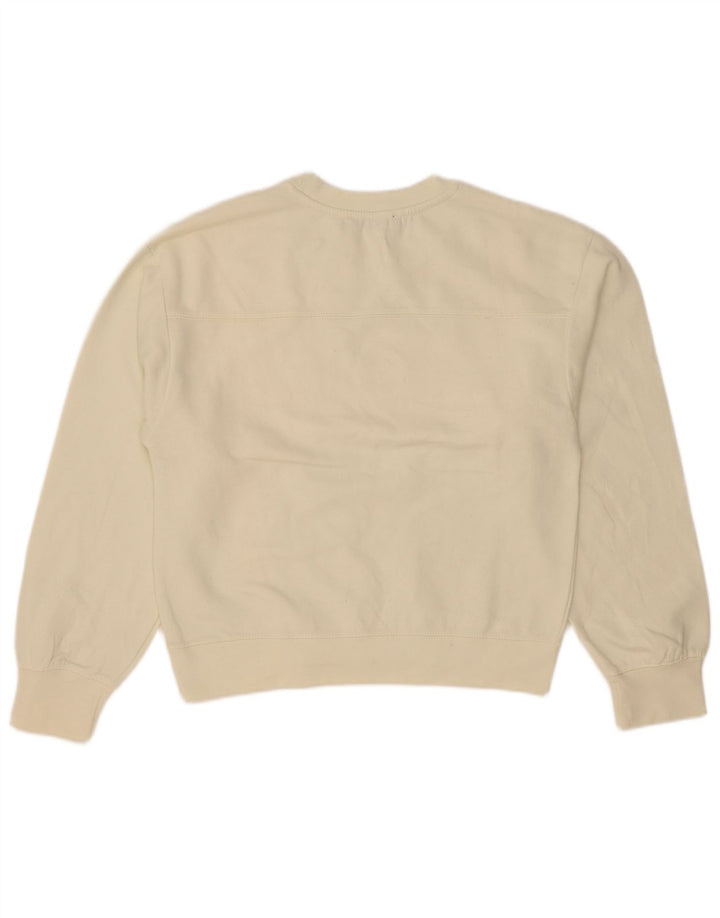 Zara Mujer Crop Sudadera Jumper UK 10 Small Off White