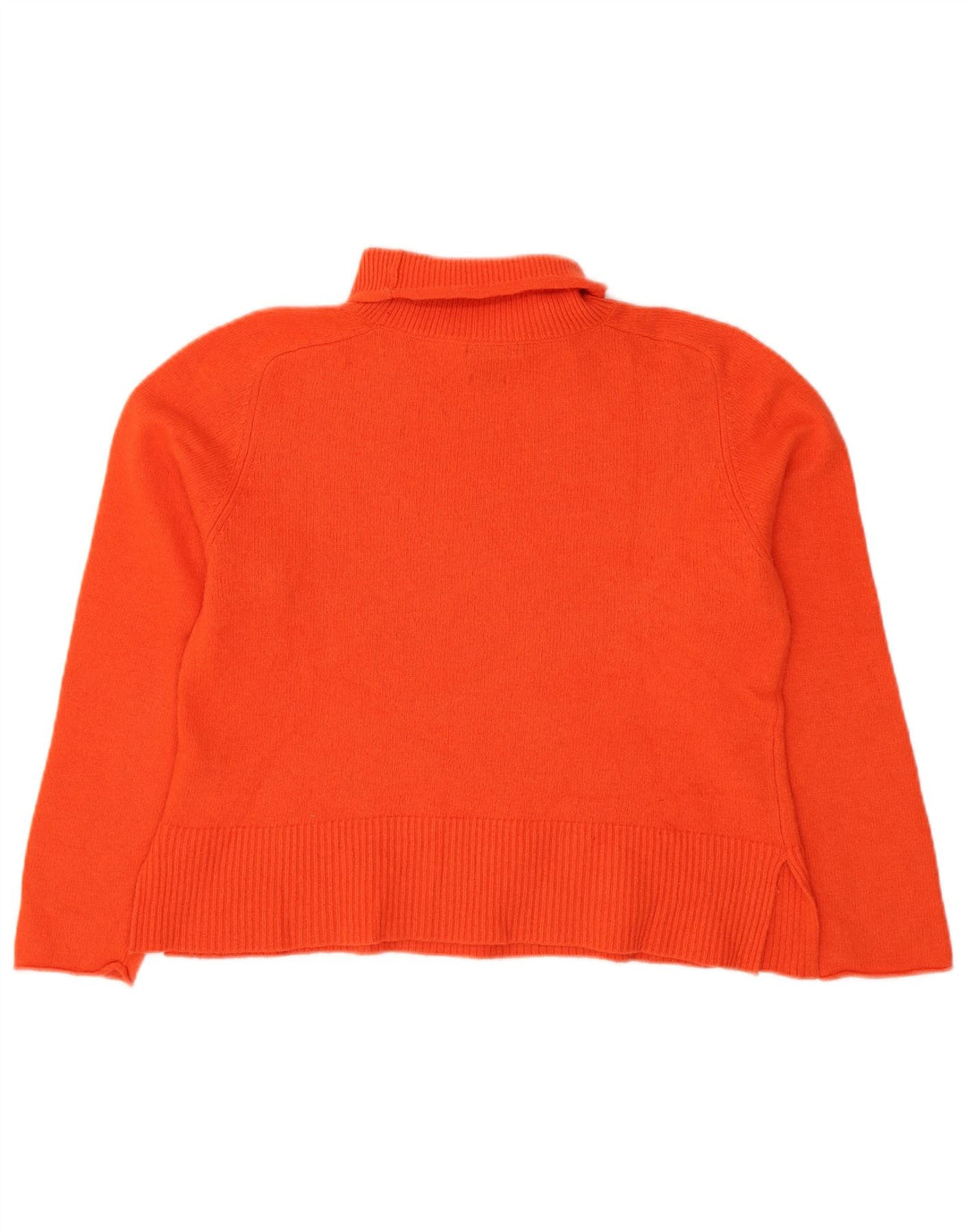 Massimo Dutti Jersey Corto con Cuello Redondo para Mujer UK 46 Large Lana Naranja