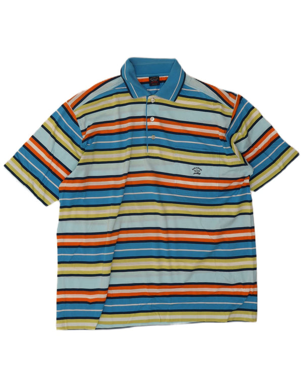Paul & Shark Polo para hombre 2XL Algodón a rayas multicolor