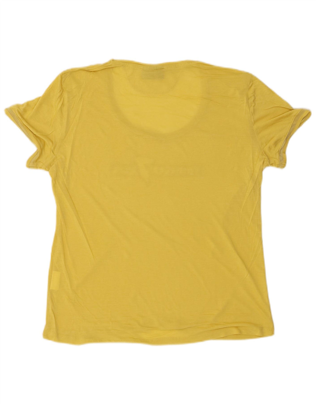 Trussardi Jeans Camiseta Estampada Mujer UK 40 XL Lyocell Amarillo