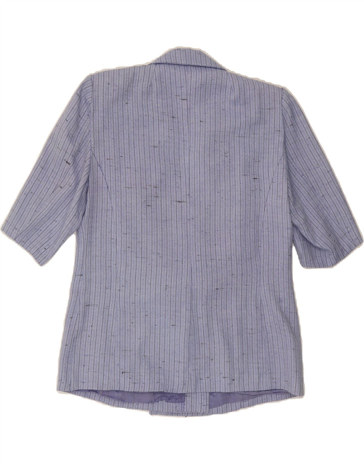 VINTAGE Womens Double Breasted Blazer Jacket UK 12 Medium Blue Pinstripe Vintage Vintage and Second-Hand Vintage from Messina Hembry 