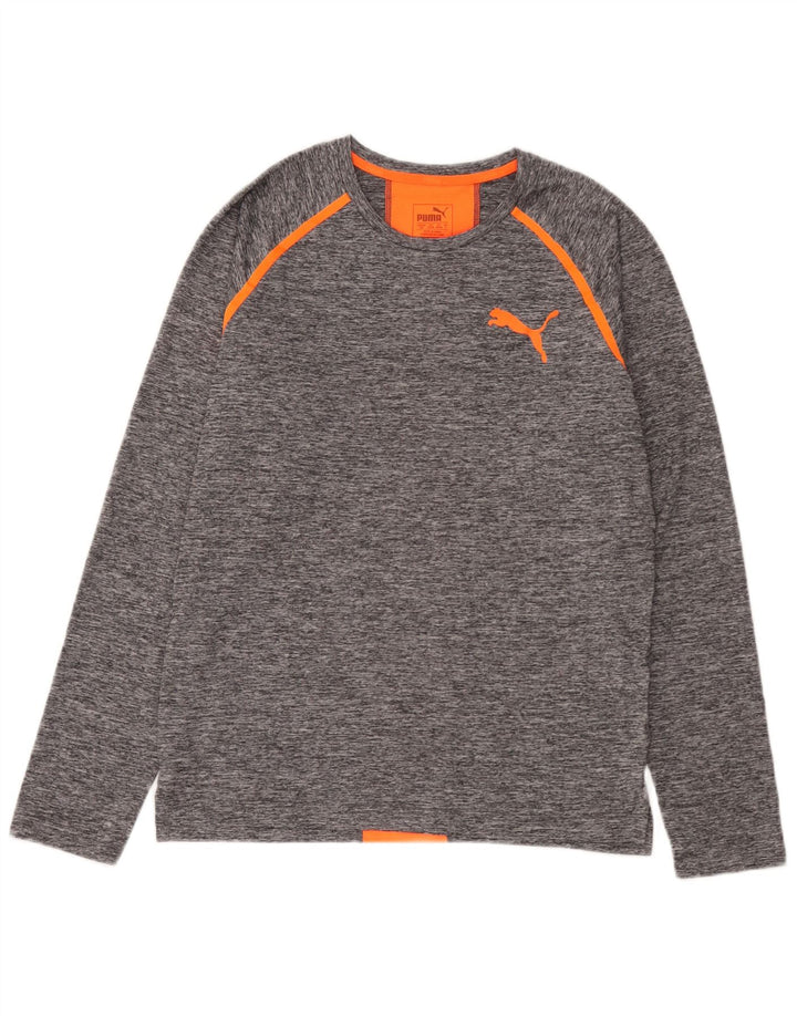 Puma Camiseta de manga larga para hombre, color gris pequeño, color block