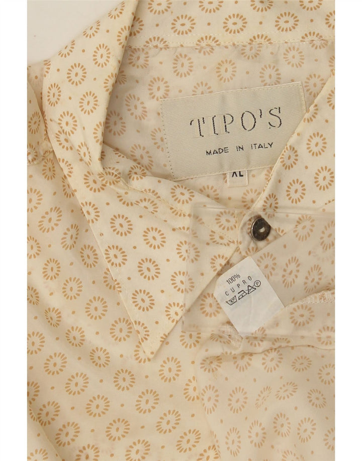 TIPO' S Camisa Hombre XL Off White Floral Cupro