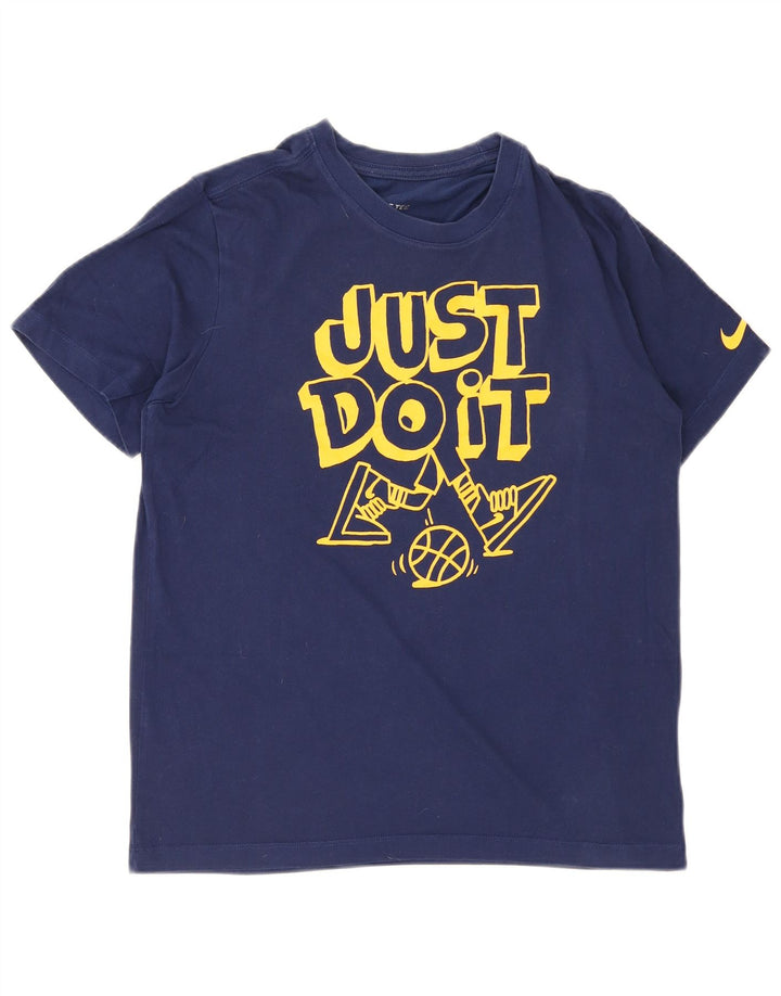 Nike - Camiseta gráfica para hombre, parte superior mediana de algodón azul marino