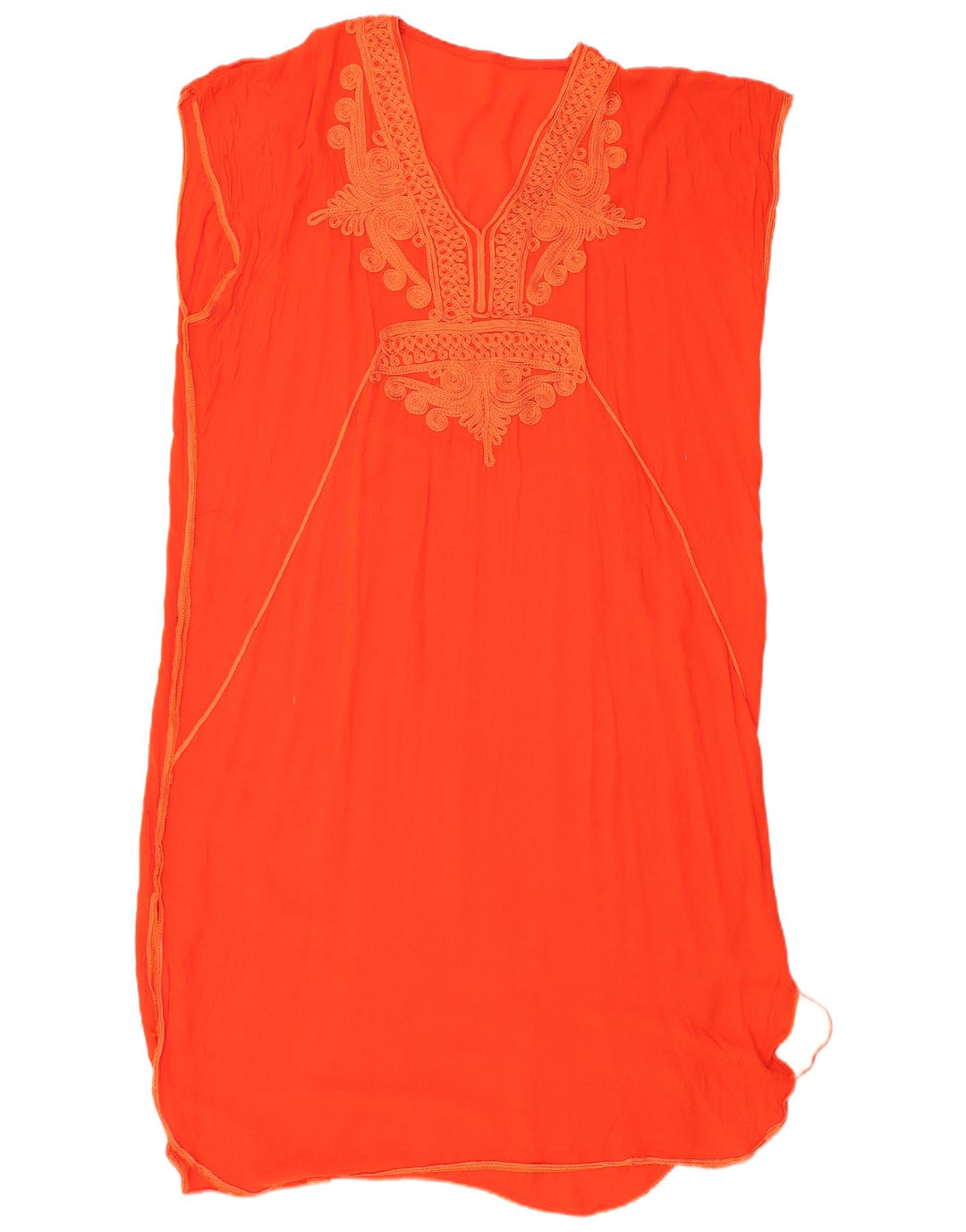 VINTAGE Vestido Kaftan sin mangas para mujer Reino Unido 20 2XL Naranja