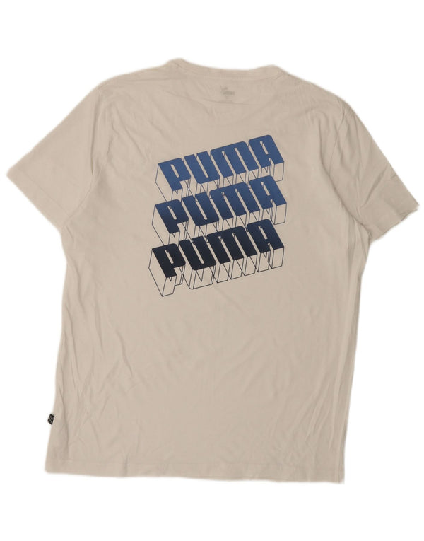 Puma Camiseta gráfica para hombre Top 2XL Algodón blanco