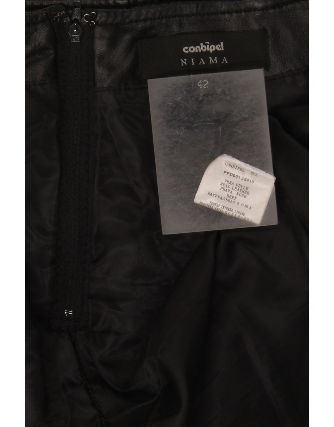 CONBIPEL Falda de cuero Niama para mujer IT 42 Medium W32 Cuero negro
