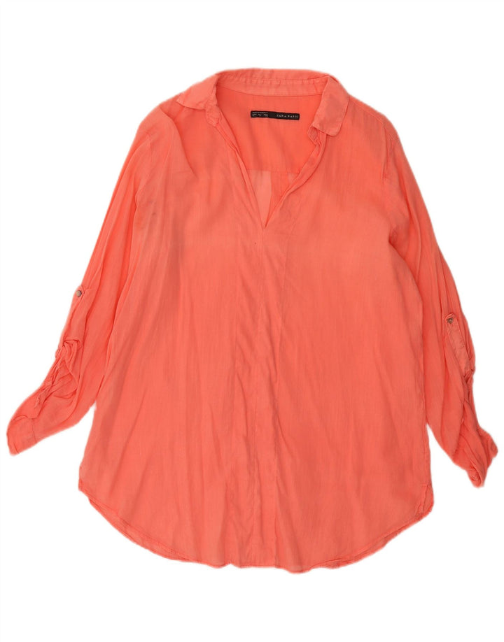 Zara Mujer Blusa Top UK 44 Rosa Medio