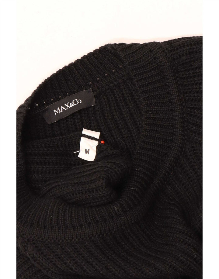Max & Co. Suéter tipo jersey con cuello barco para mujer, talla 44, talla M, color negro