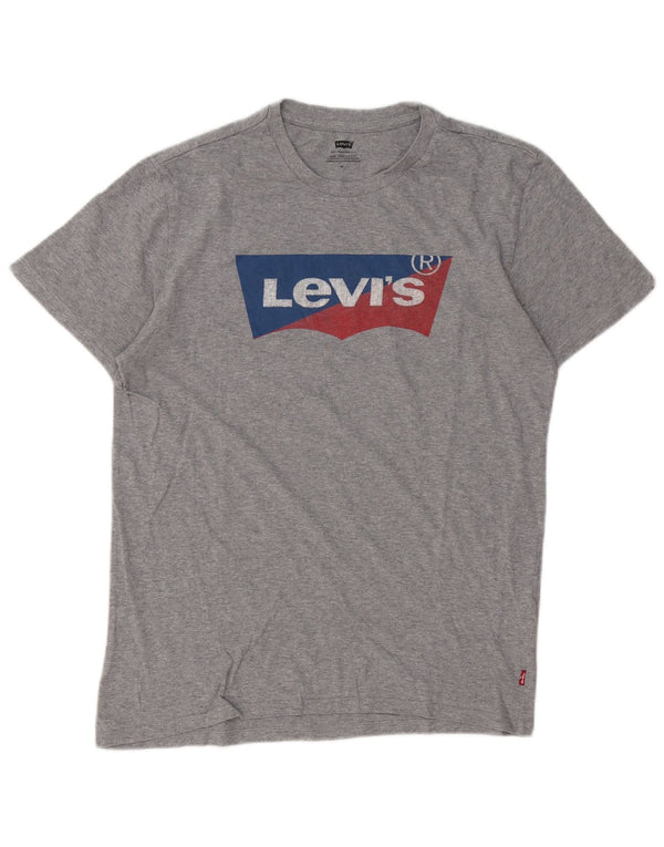 Levi's Hombre Camiseta Gráfica Top Algodón Gris Medio