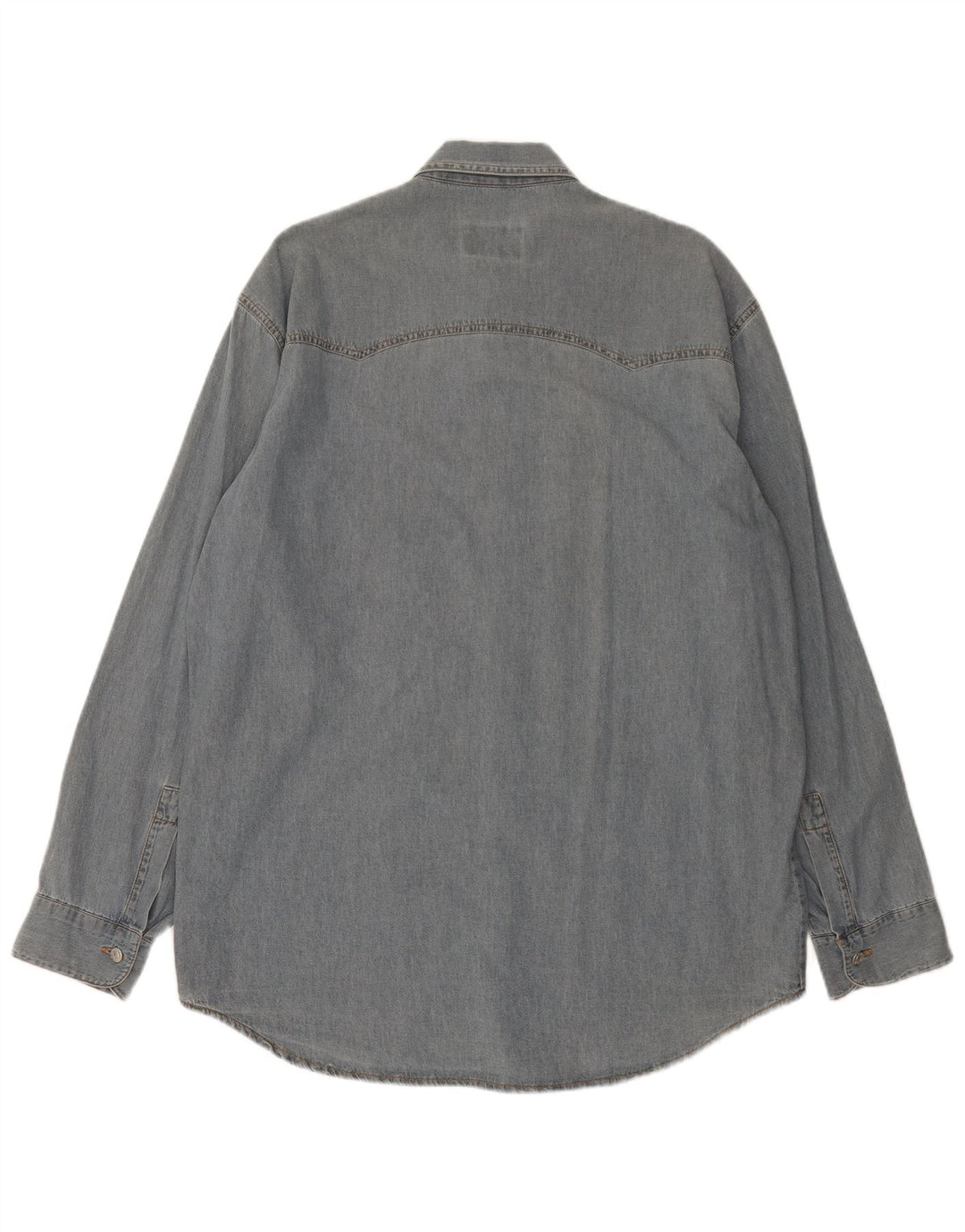 Camisa vaquera vintage para hombre azul grande