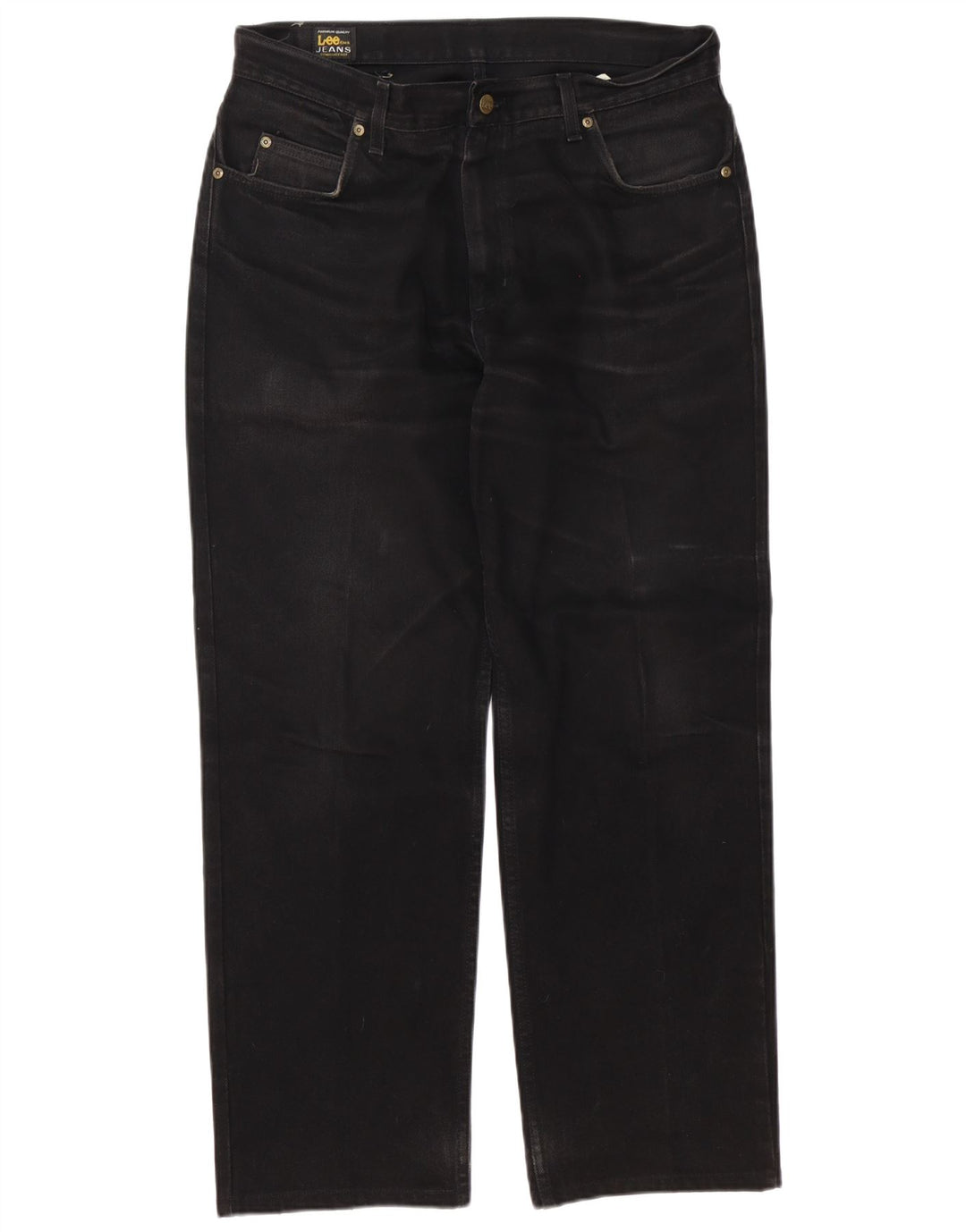 Lee Jeans Rectos Rotos Para Hombre W36 L32 Algodón Negro