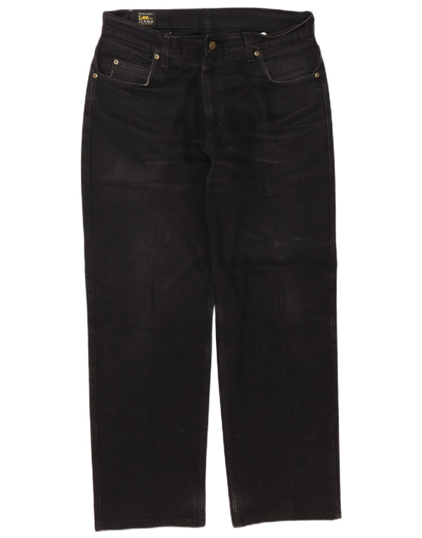 Lee Jeans Rectos Rotos Para Hombre W36 L32 Algodón Negro