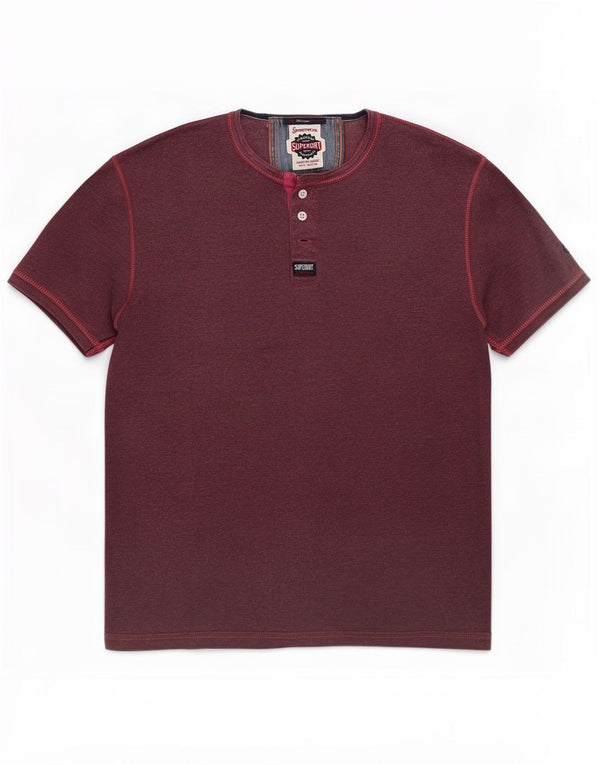 Camiseta Superdry para hombre Top Large Borgoña Algodón