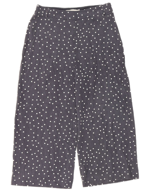 Oasis Pantalones Capri para Mujer UK 10 Small W28 L21 Azul Marino Lunares