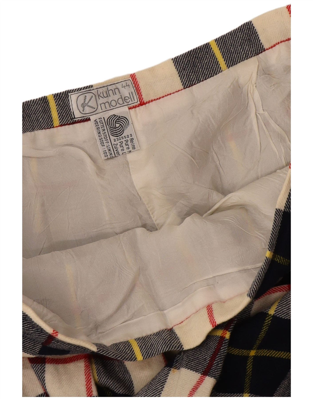 Falda plisada para mujer Kuhn IT 44 Medium W30 Lana a cuadros azul marino