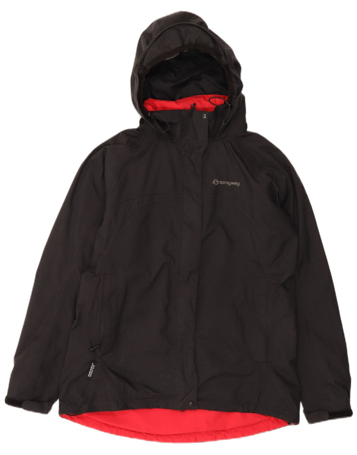 Sprayway Chaqueta impermeable con capucha para mujer UK 12 Medium Black Polyamide