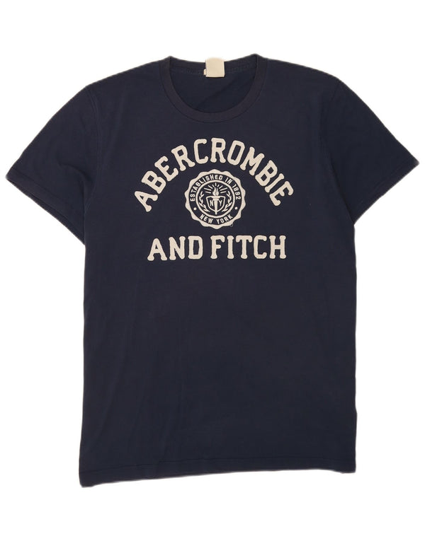 Abercrombie & Fitch Camiseta con gráfico muscular para hombre Top 2XL Algodón azul marino
