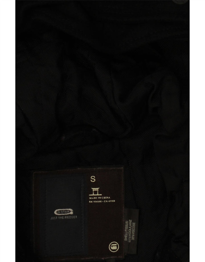 G-STAR Parka con capucha para mujer, talla 40, talla pequeña, lana negra