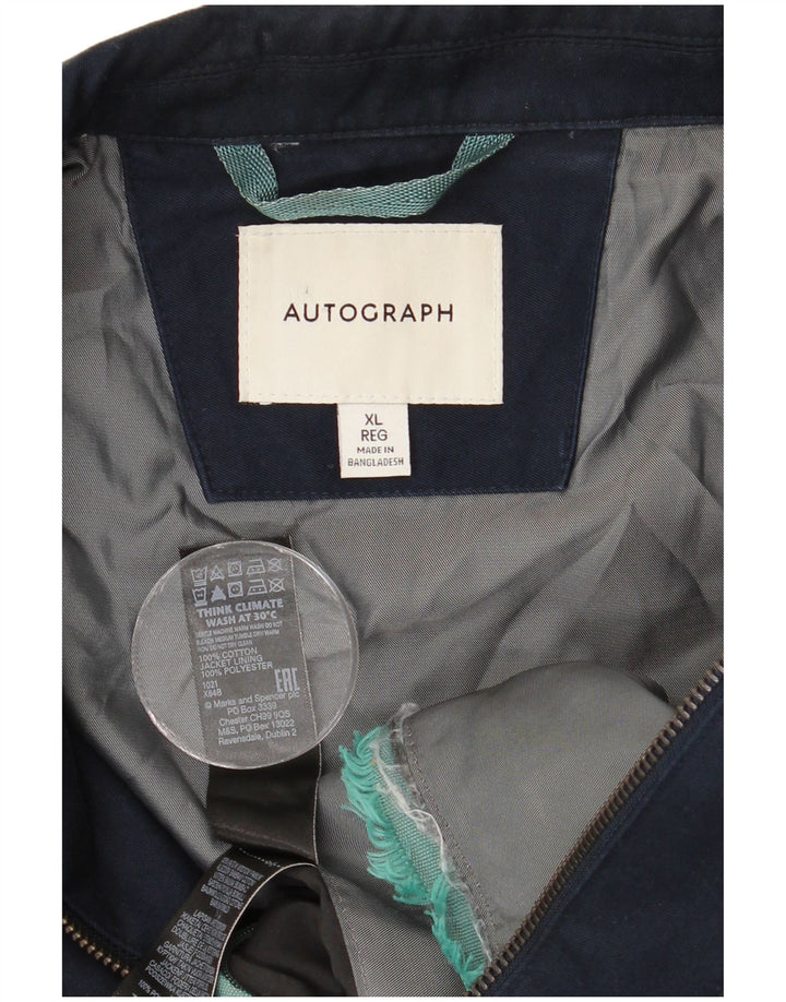 Marks & Spencer Chaqueta Bomber Autograph para Hombre UK 42 XL Algodón Azul Marino