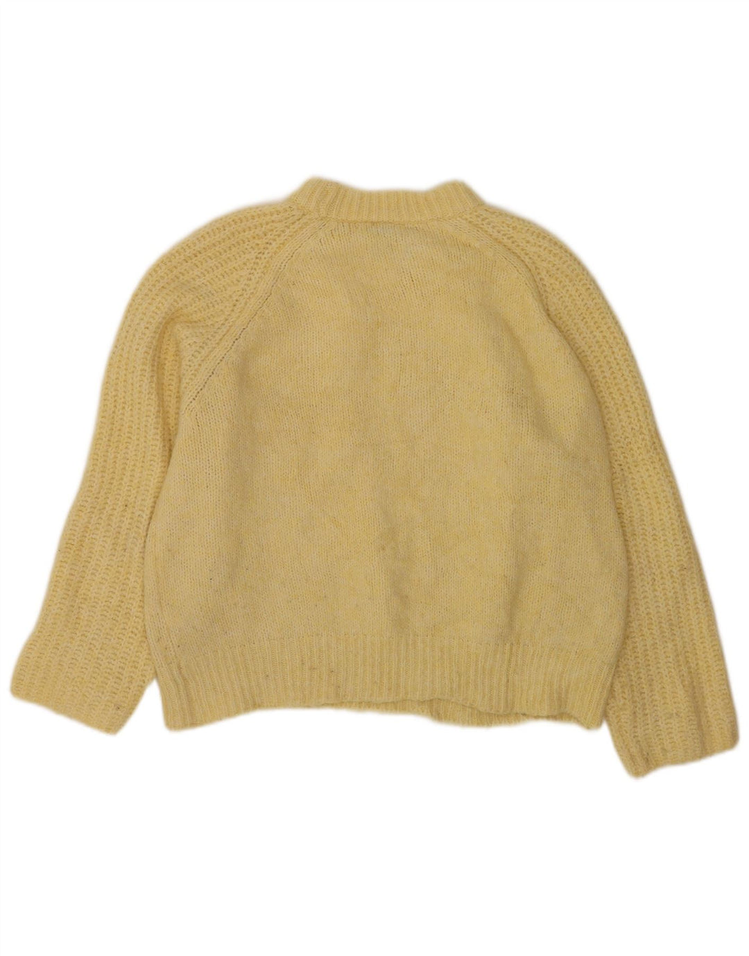 Zara - Jersey extragrande con cuello redondo para mujer, talla 40, color amarillo mediano