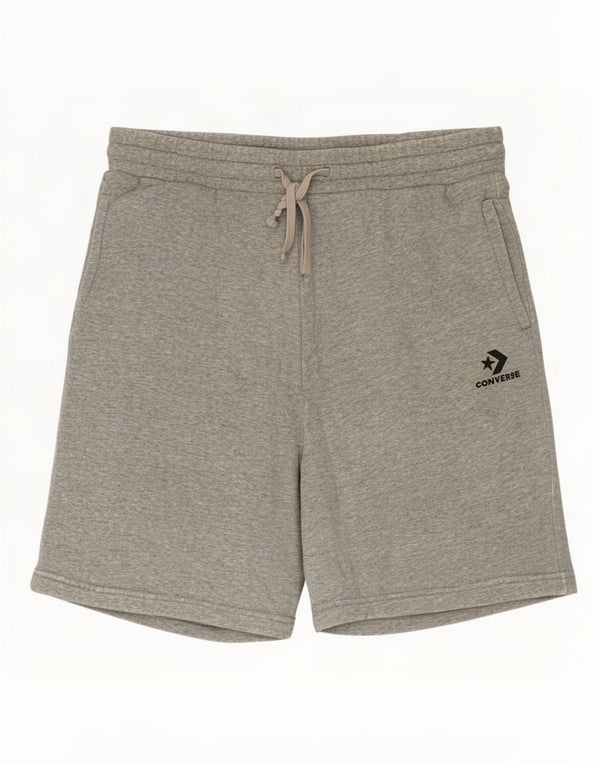 Pantalones cortos deportivos Converse para hombre de algodón moteado gris medio