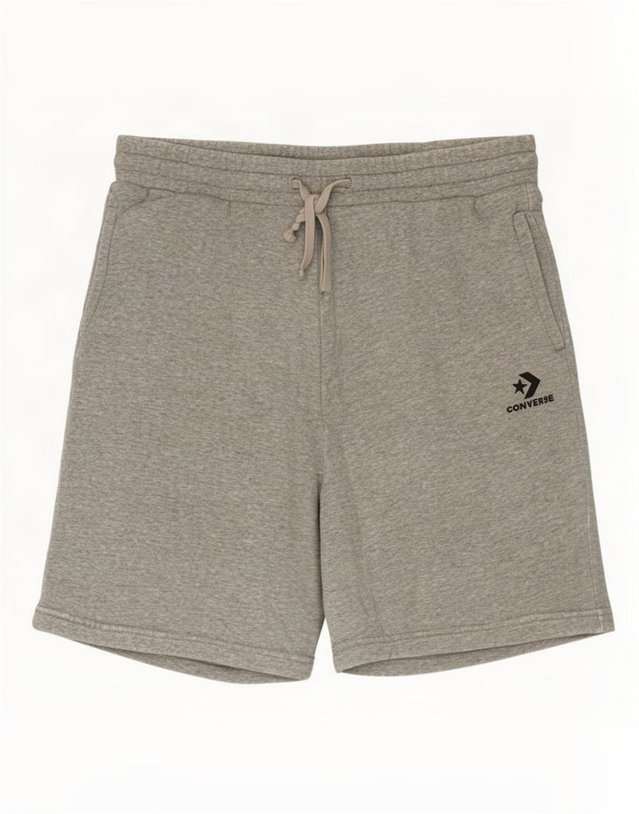 Pantalones cortos deportivos Converse para hombre de algodón moteado gris medio