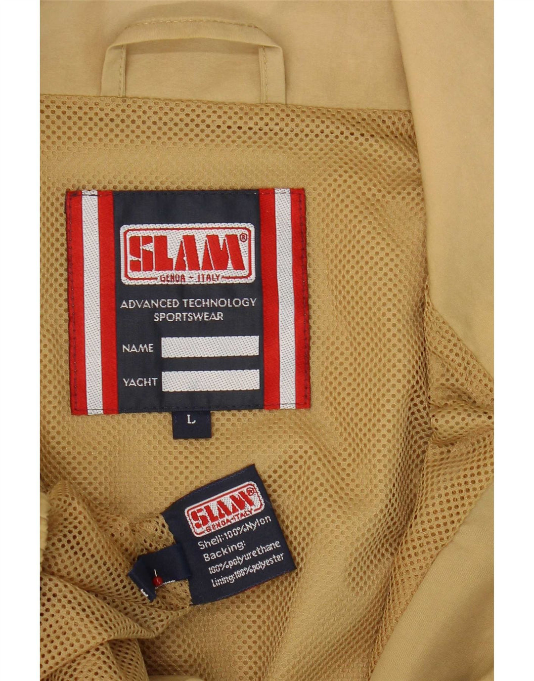 Slam Chaqueta impermeable para hombre UK 40 Large Poliuretano beige