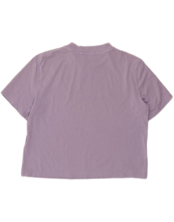 CALVIN KLEIN JEANS Camiseta corta para mujer Top UK 10 Small Purple Cotton