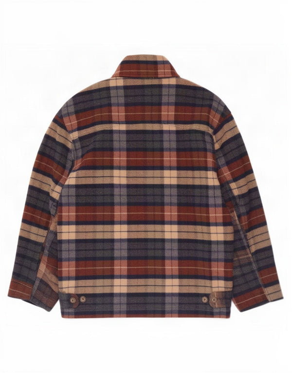 Vintage hombres chaqueta utilitaria Reino Unido 40 gran lana de cheque multicolor