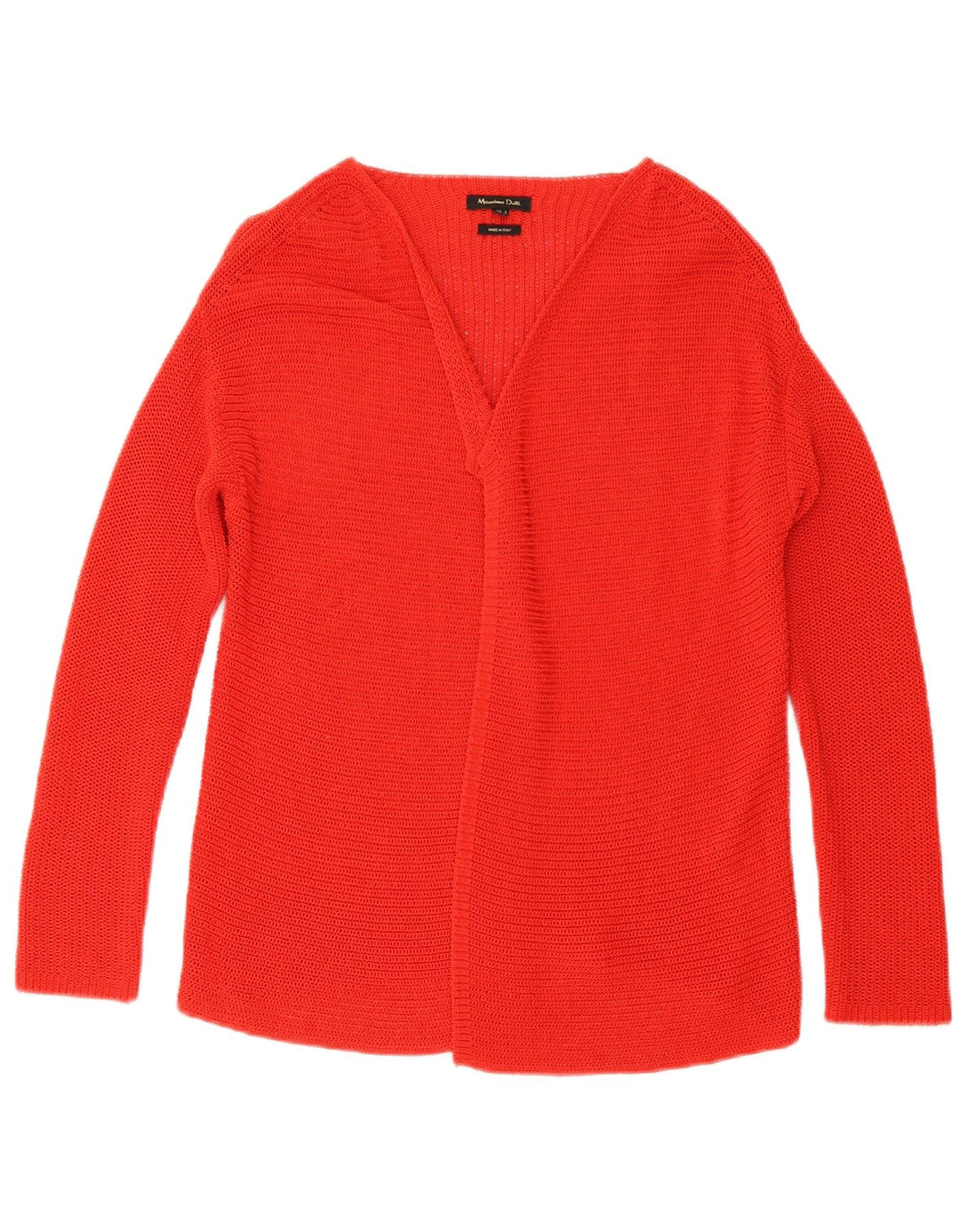 Massimo Dutti Cárdigan Abierto para Mujer UK 10 Small Rojo Algodón