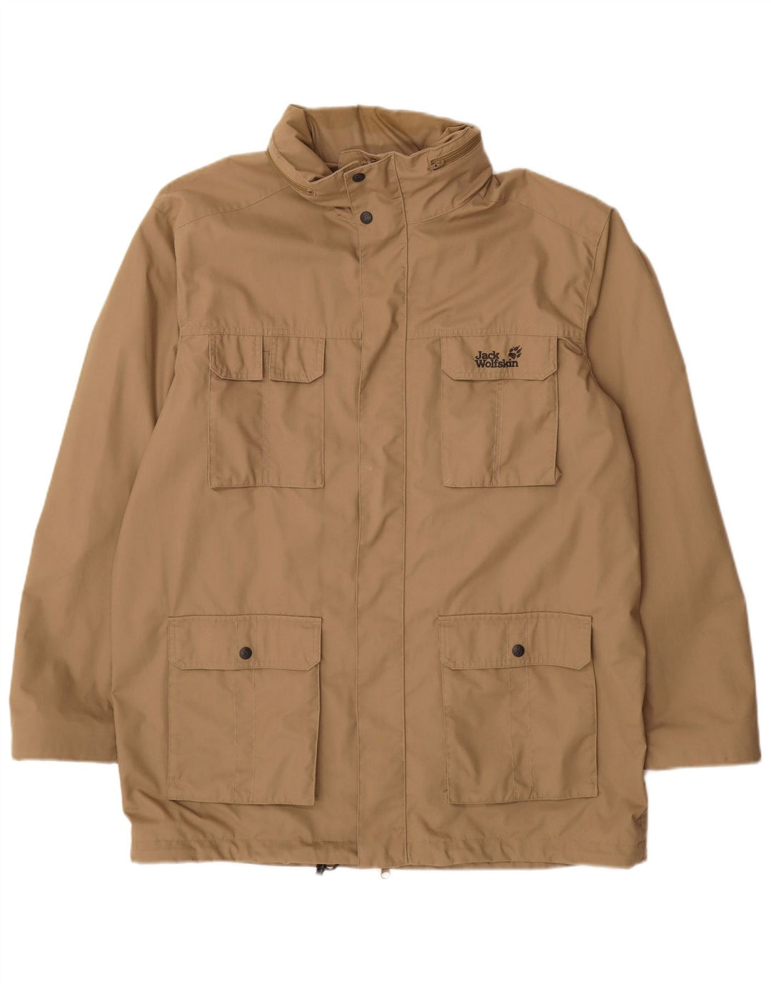 Jack Wolfskin Chaqueta utilitaria con capucha para hombre UK 44 XL Poliéster beige