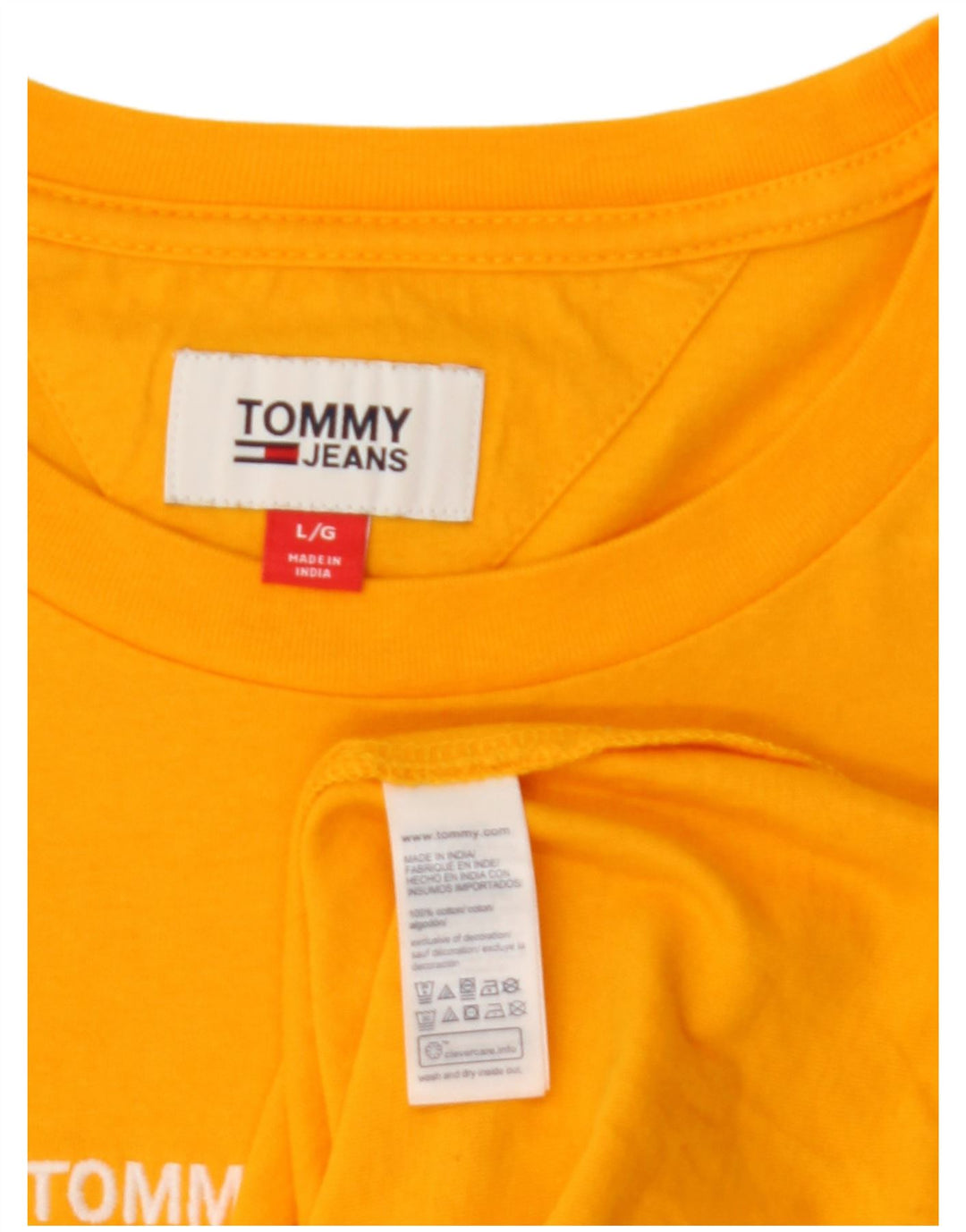 TOMMY HILFIGER Camiseta para hombre Top Large Amarillo Algodón