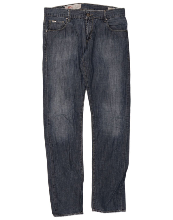 Rifle Jeans rectos para hombre IT 48 Medium W34 L34 Algodón azul