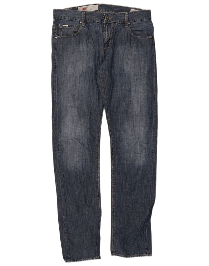 Rifle Jeans rectos para hombre IT 48 Medium W34 L34 Algodón azul