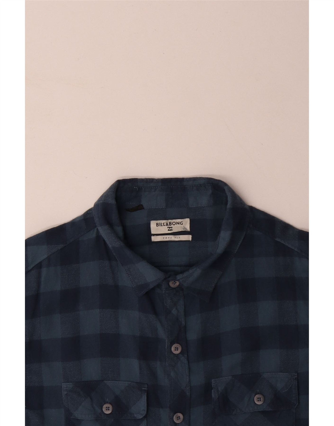 BILLABONG Camisa de Franela de Algodón a Cuadros Azul Grande para Hombre