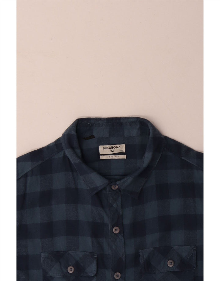 BILLABONG Camisa de Franela de Algodón a Cuadros Azul Grande para Hombre