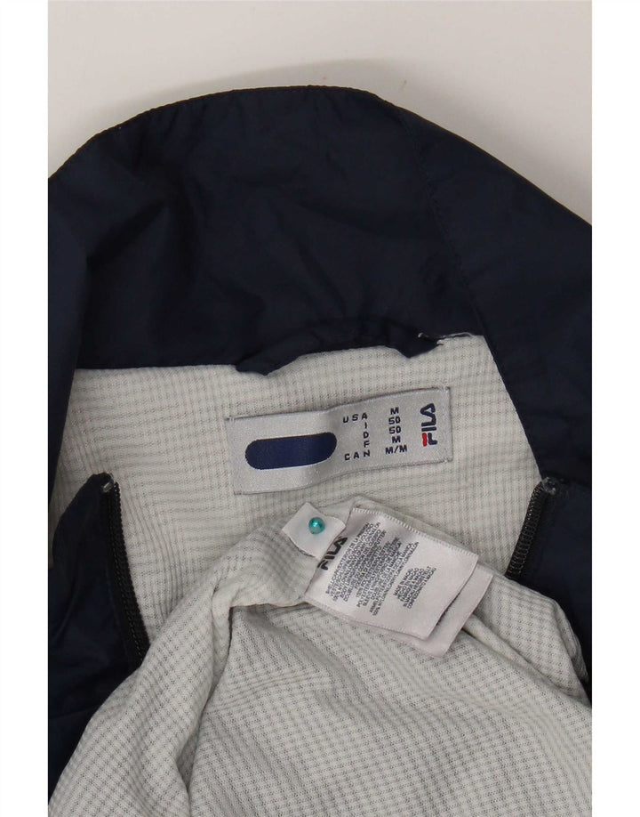 Fila Hombre Chaqueta De Chándal Con Estampado Gráfico De Nailon Color Block Azul Marino Mediano