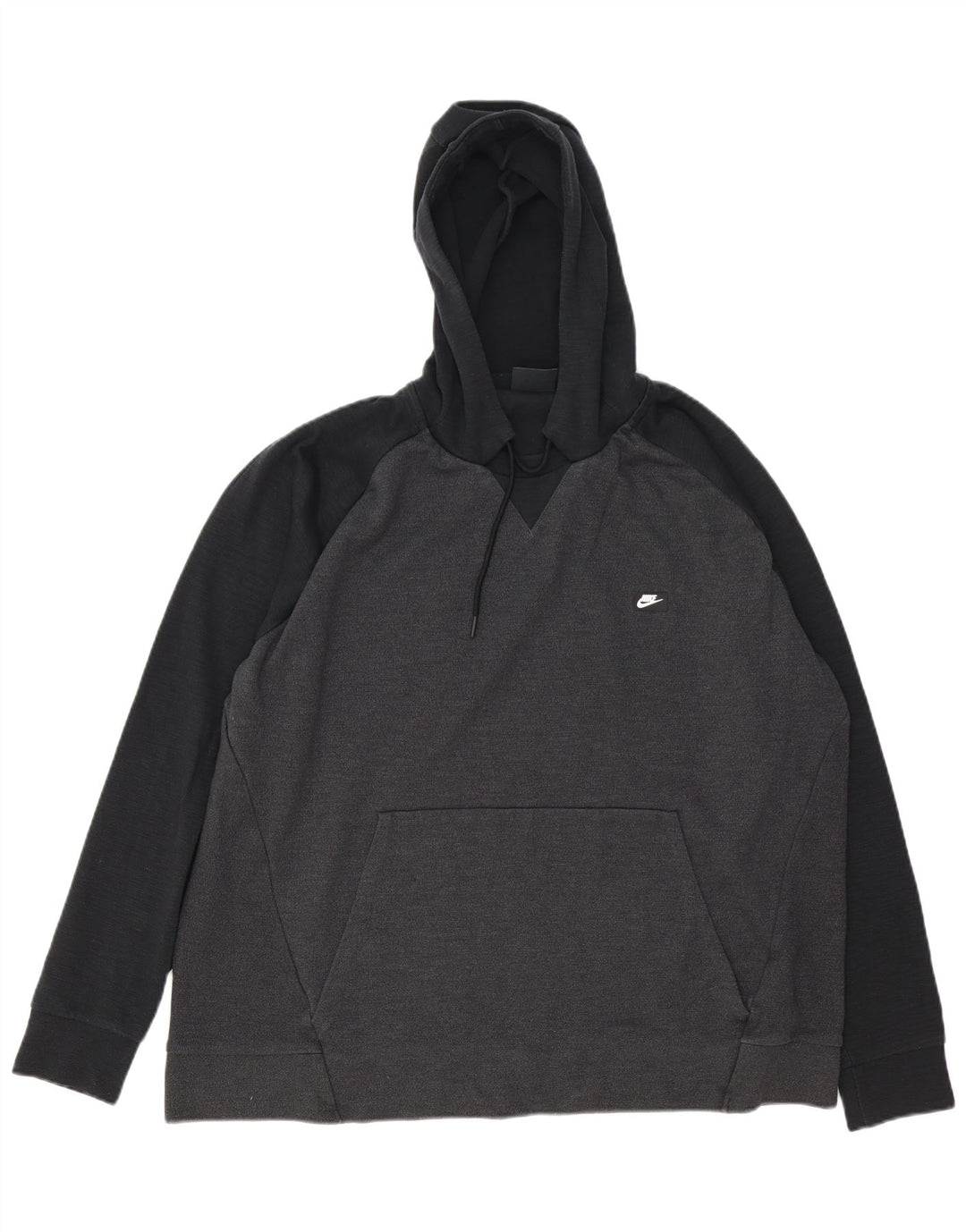 NIKE Sudadera con capucha para hombre, talla 2XL, algodón gris color block