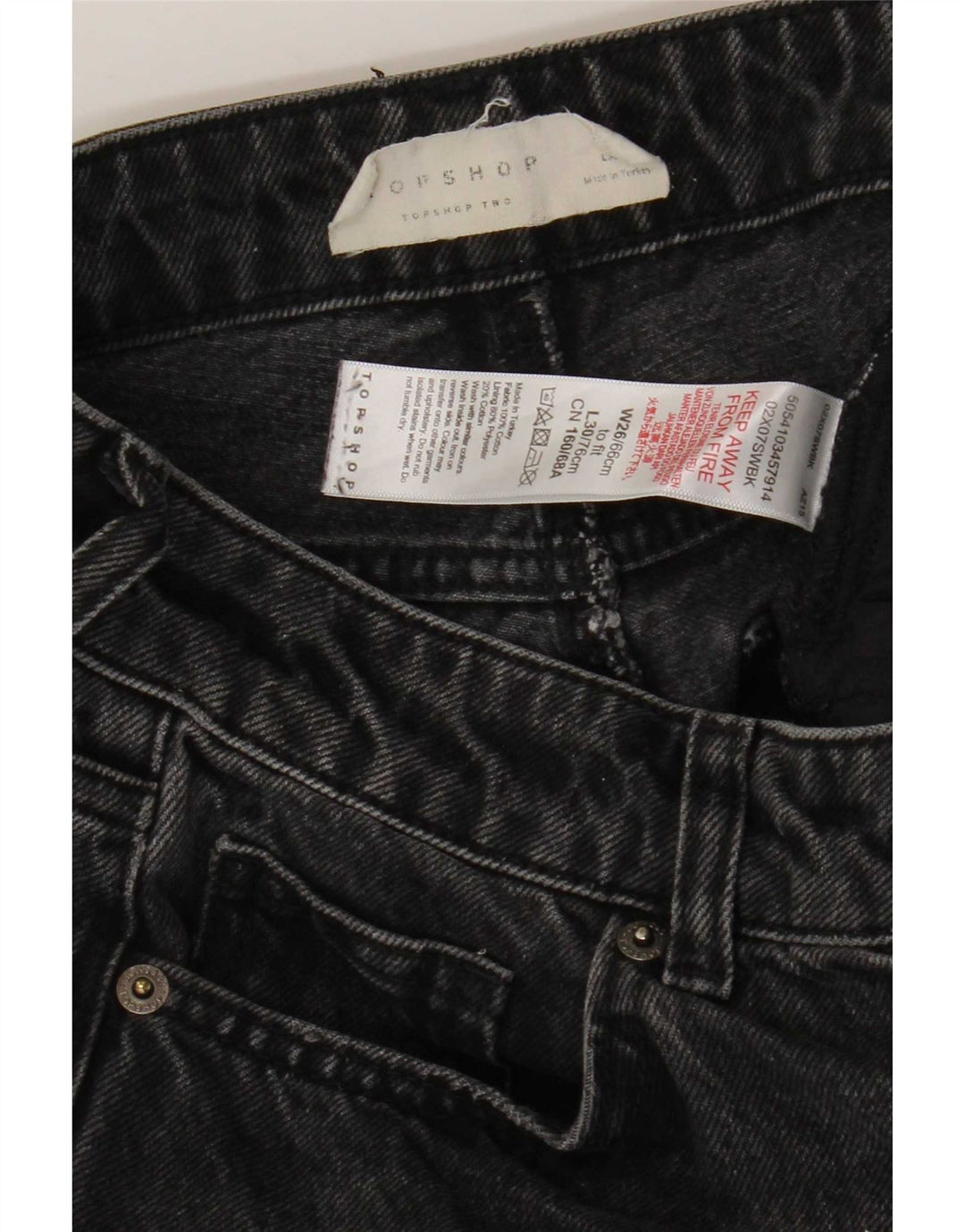 Vaqueros Acampanados Mujer Topshop W26 L30 Algodón Gris