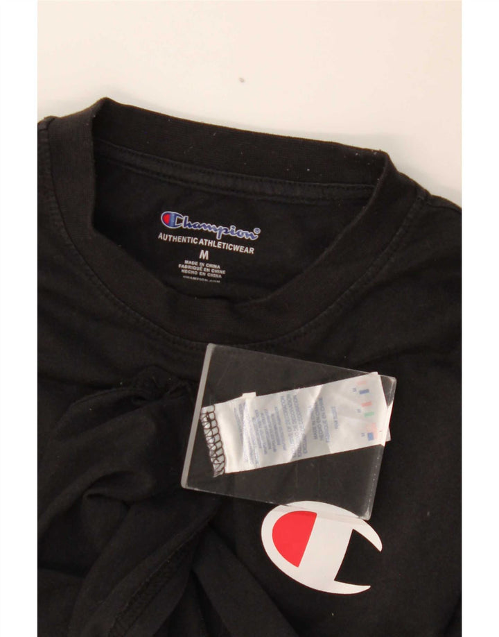 Champion Camiseta gráfica para niños de manga larga 9-10 años Algodón negro mediano