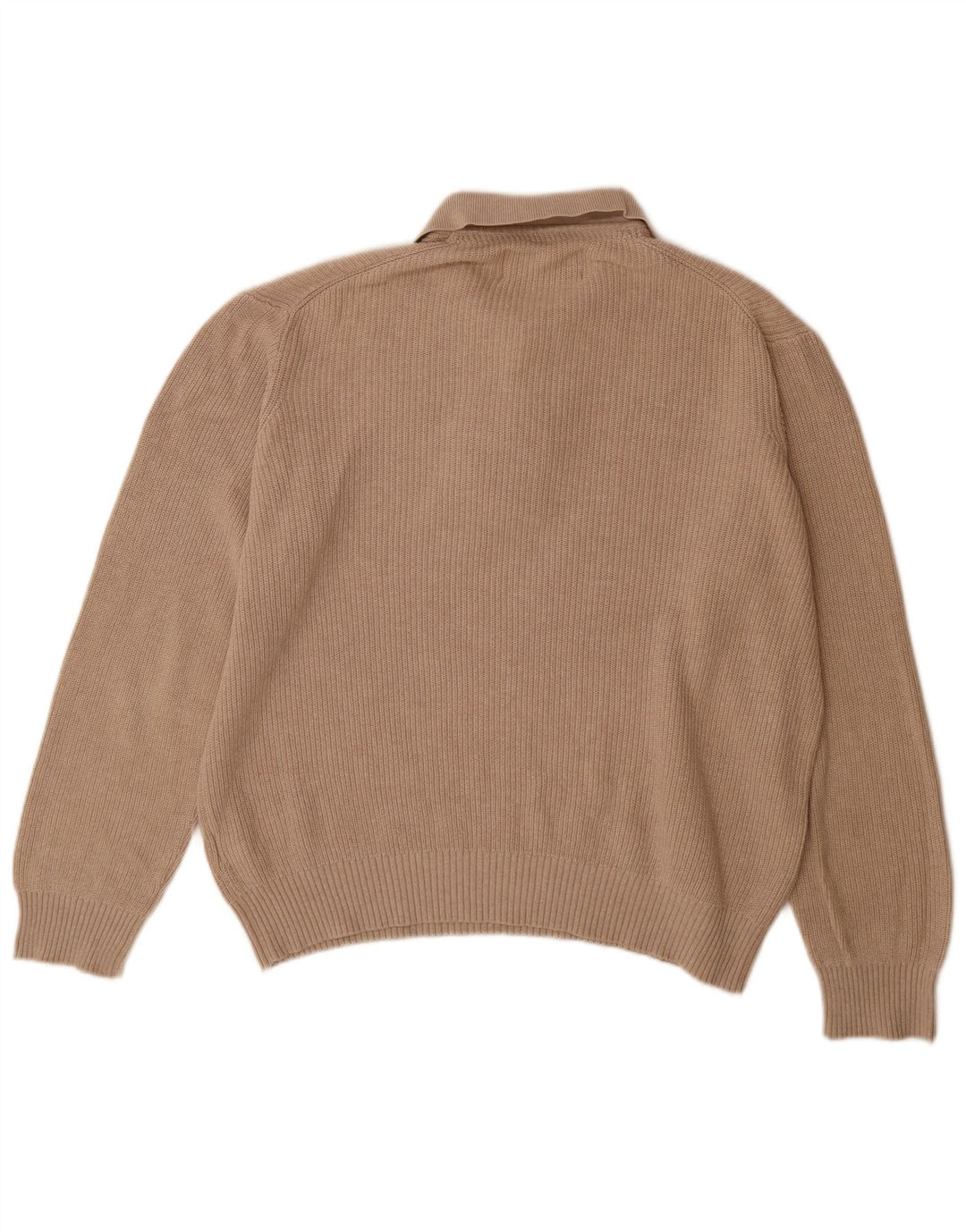 Marks & Spencer Jersey de cuello tipo polo azul Harbor para hombre, talla grande, color beige