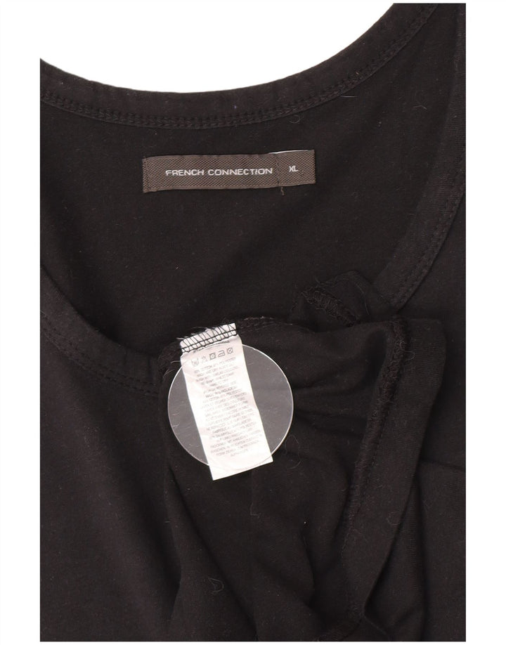 French Connection Camiseta sin mangas para hombre XL Algodón negro