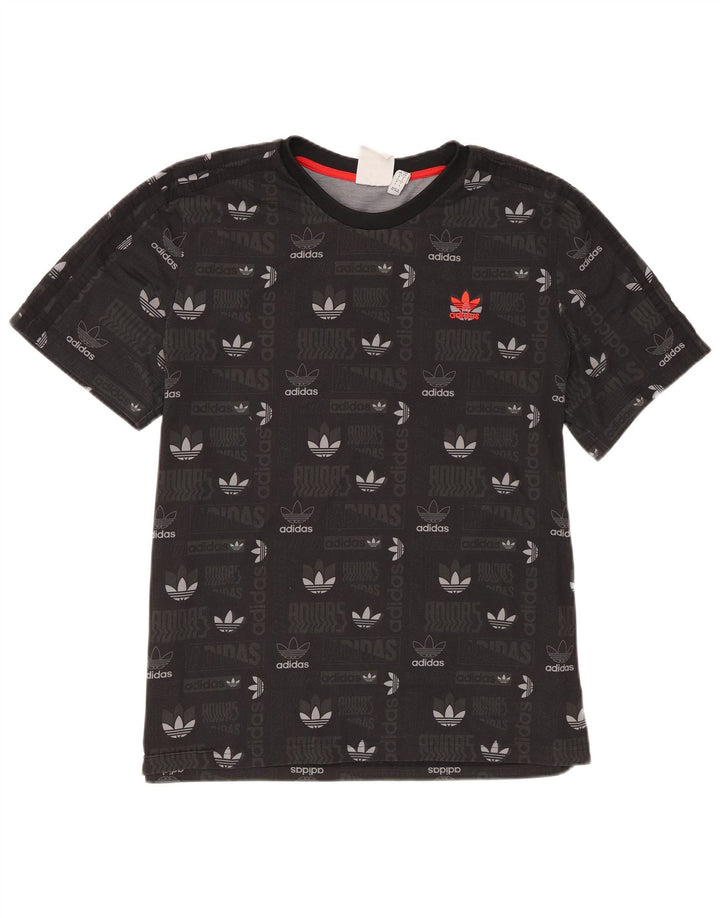 Adidas - Camiseta gráfica para hombre, talla grande, poliéster negro