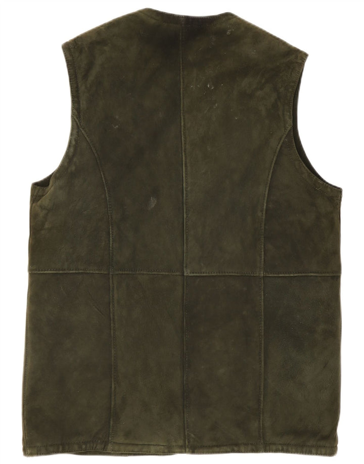 Vintage mujer ante Gilet Reino Unido 14 grande caqui