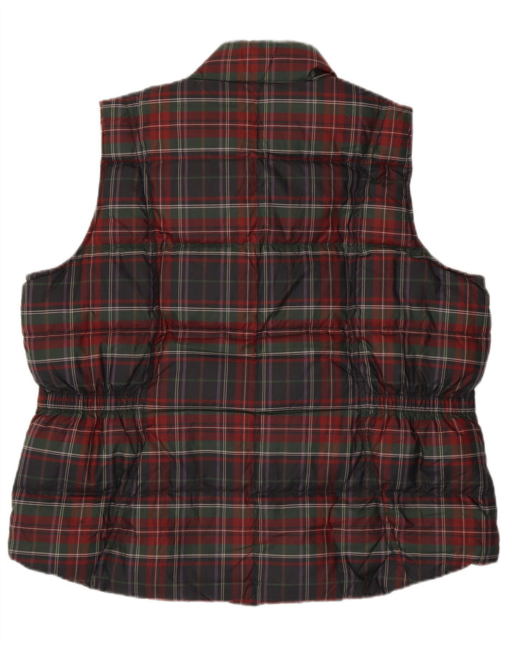 EDDIE BAUER Chaleco acolchado para mujer UK 20 2XL Poliéster a cuadros rojos